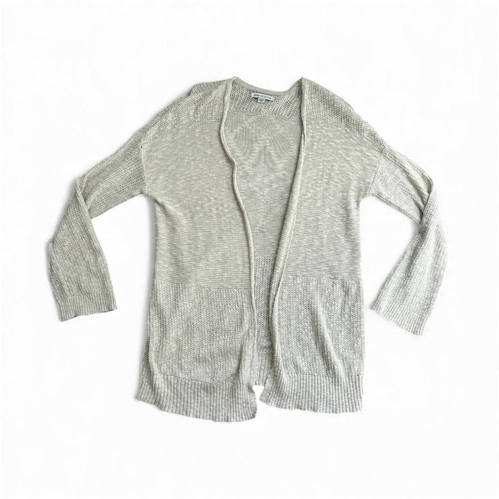 American Eagle Women's Gray Open-Front Sweater